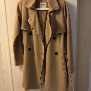 Camel Double-Breasted Women's Coat